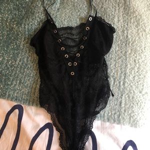 Black lace bodysuit